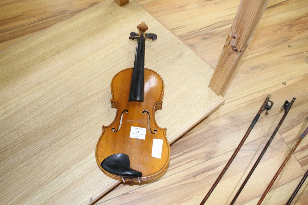 A Chinese violin and four bows